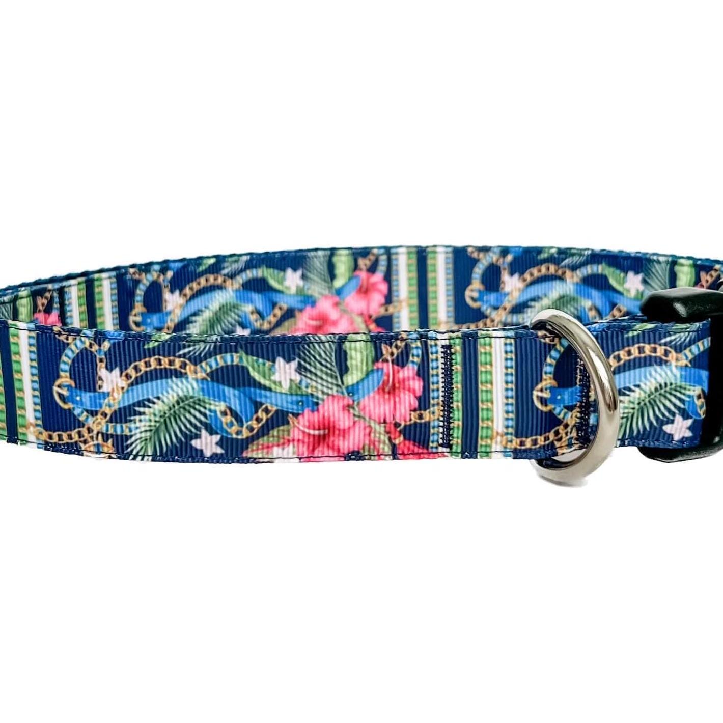 Jeweled Hibiscus Floral Dog Collar