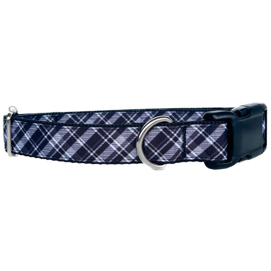 Classic Black and White Plaid Everyday Dog Collar