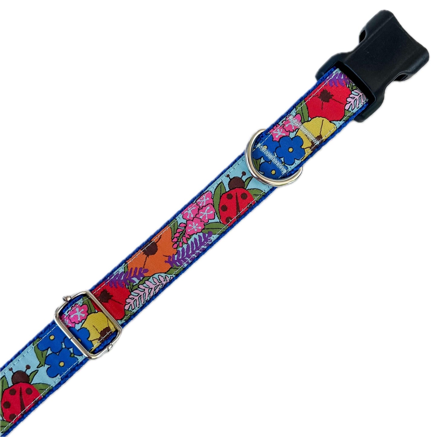 Ladybug Garden Floral Dog Collar