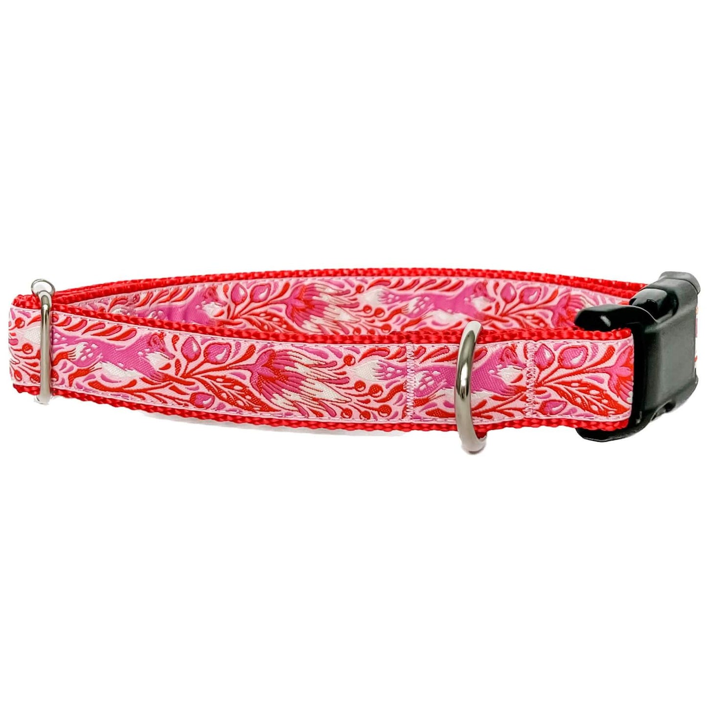 Foxy Floral Pink and Red Dog Collar