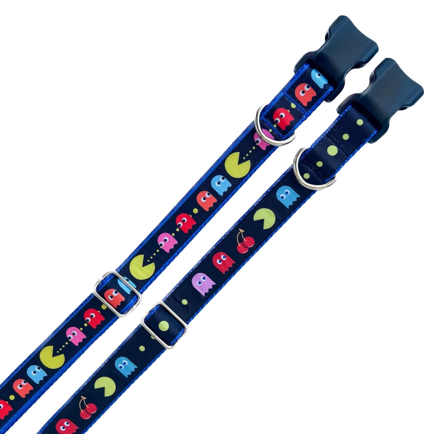 Pac-Man Inspired Everyday Dog Collar with and without Cherries