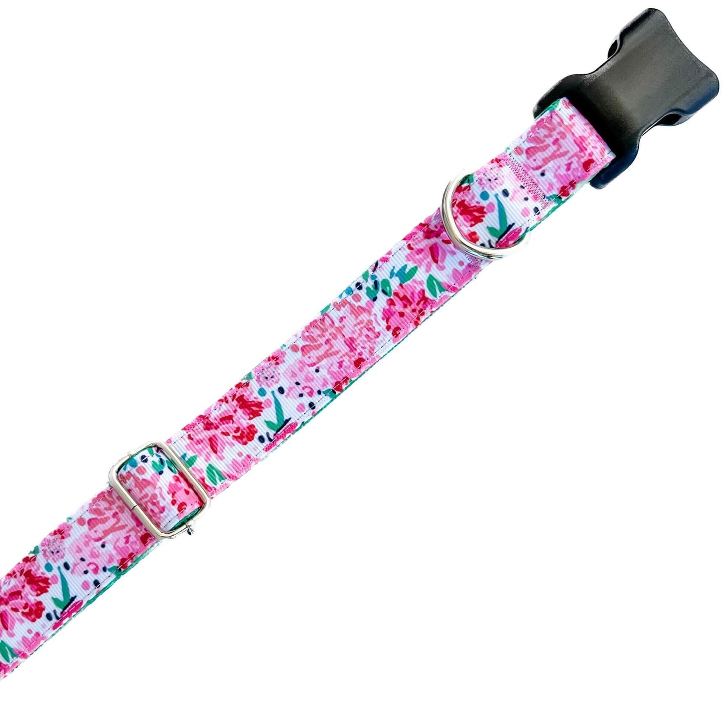 Pink Peonies Floral Dog Collar