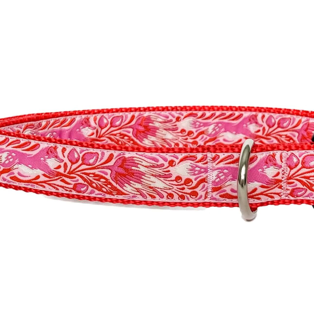 Foxy Floral Pink and Red Dog Collar