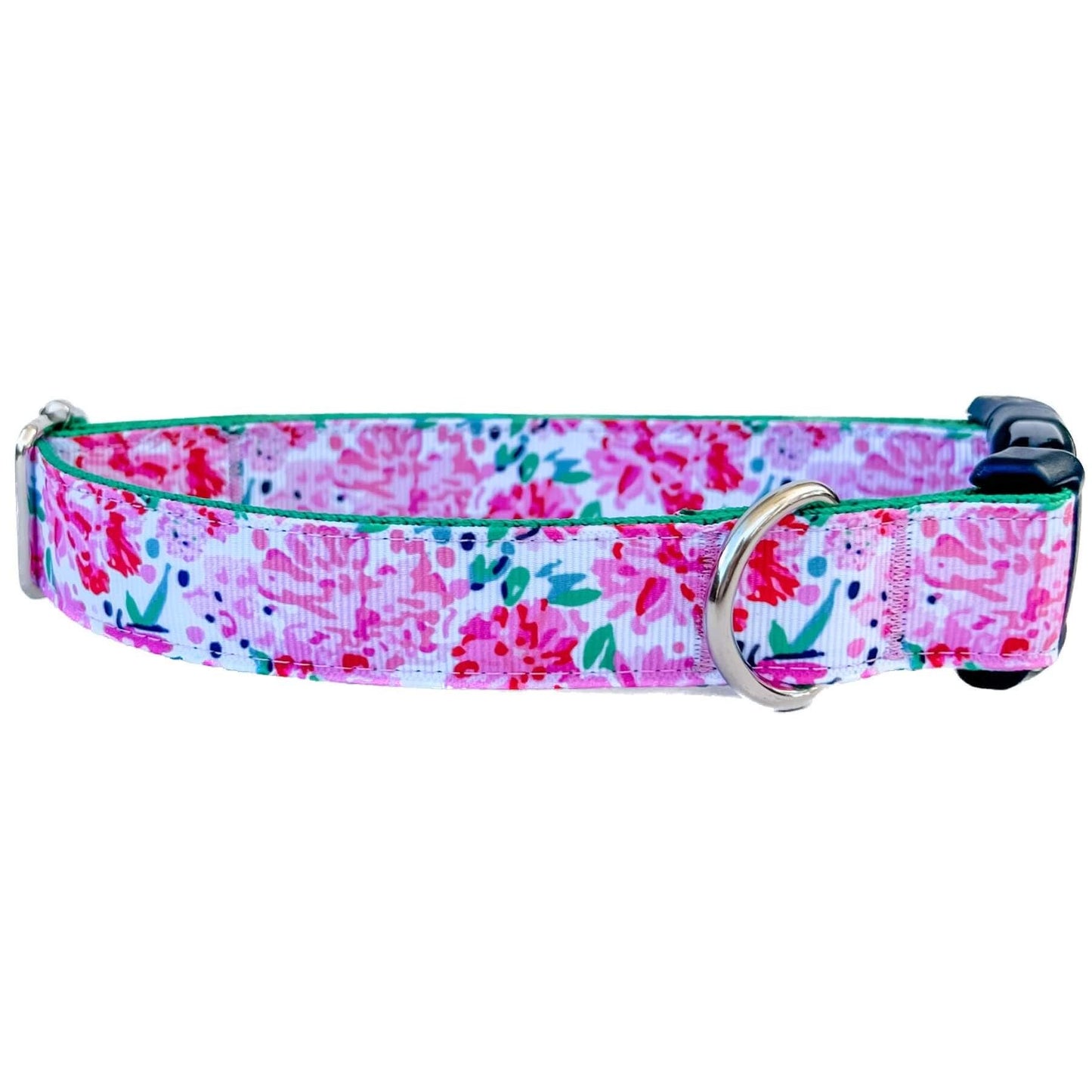 Pink Peonies Floral Dog Collar