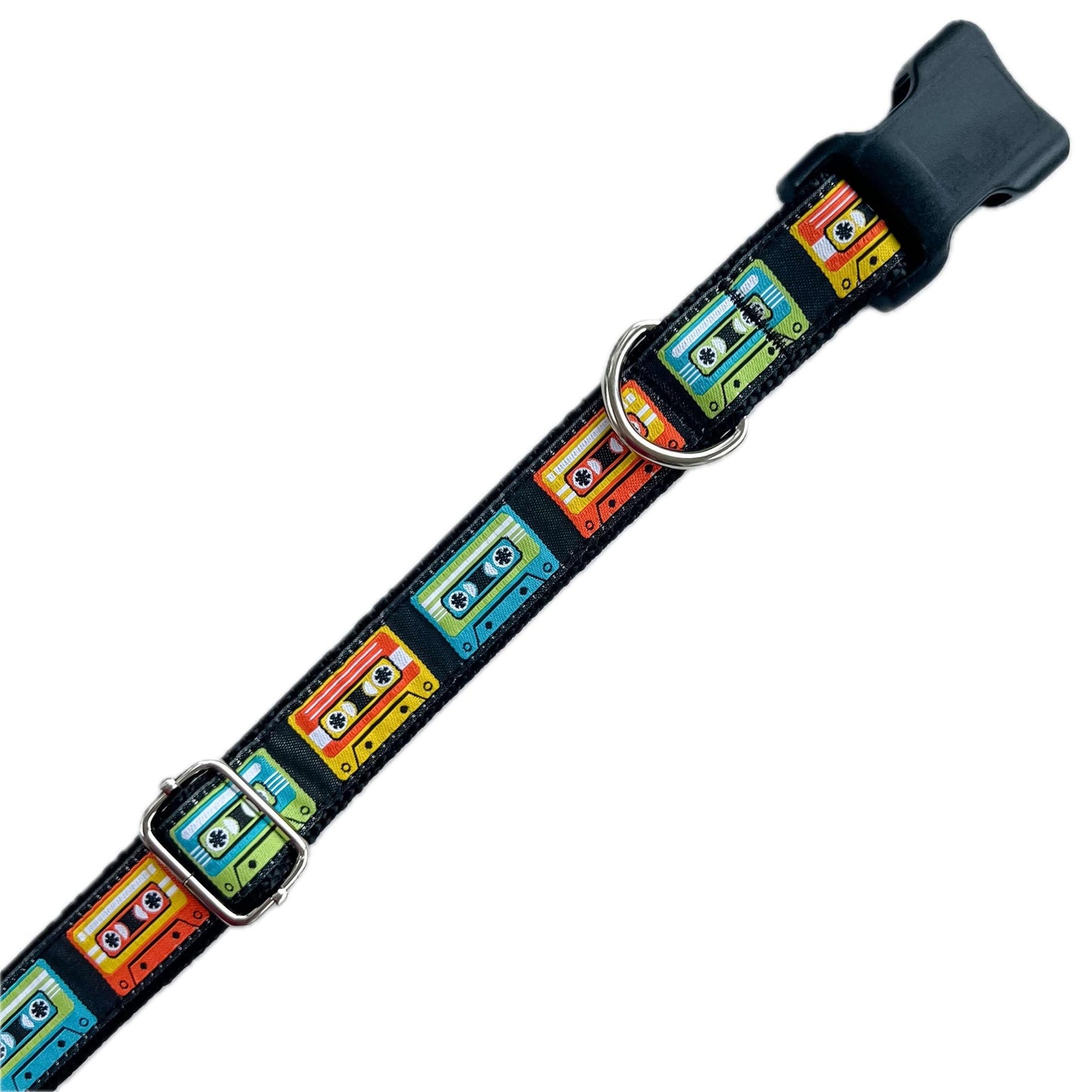 Retro Cassette Tapes Dog Collar