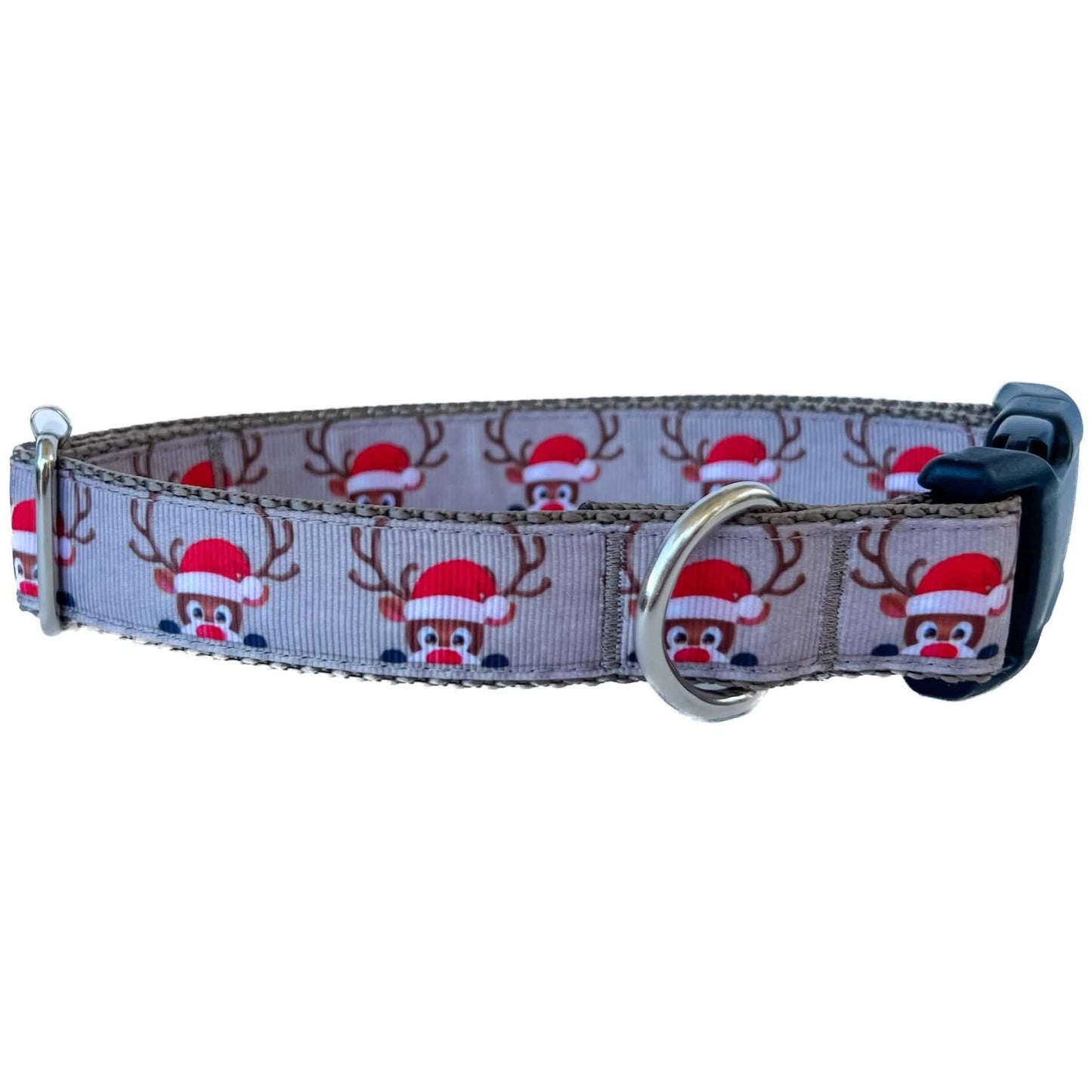 Holiday Peeking Reindeer Christmas Dog Collar