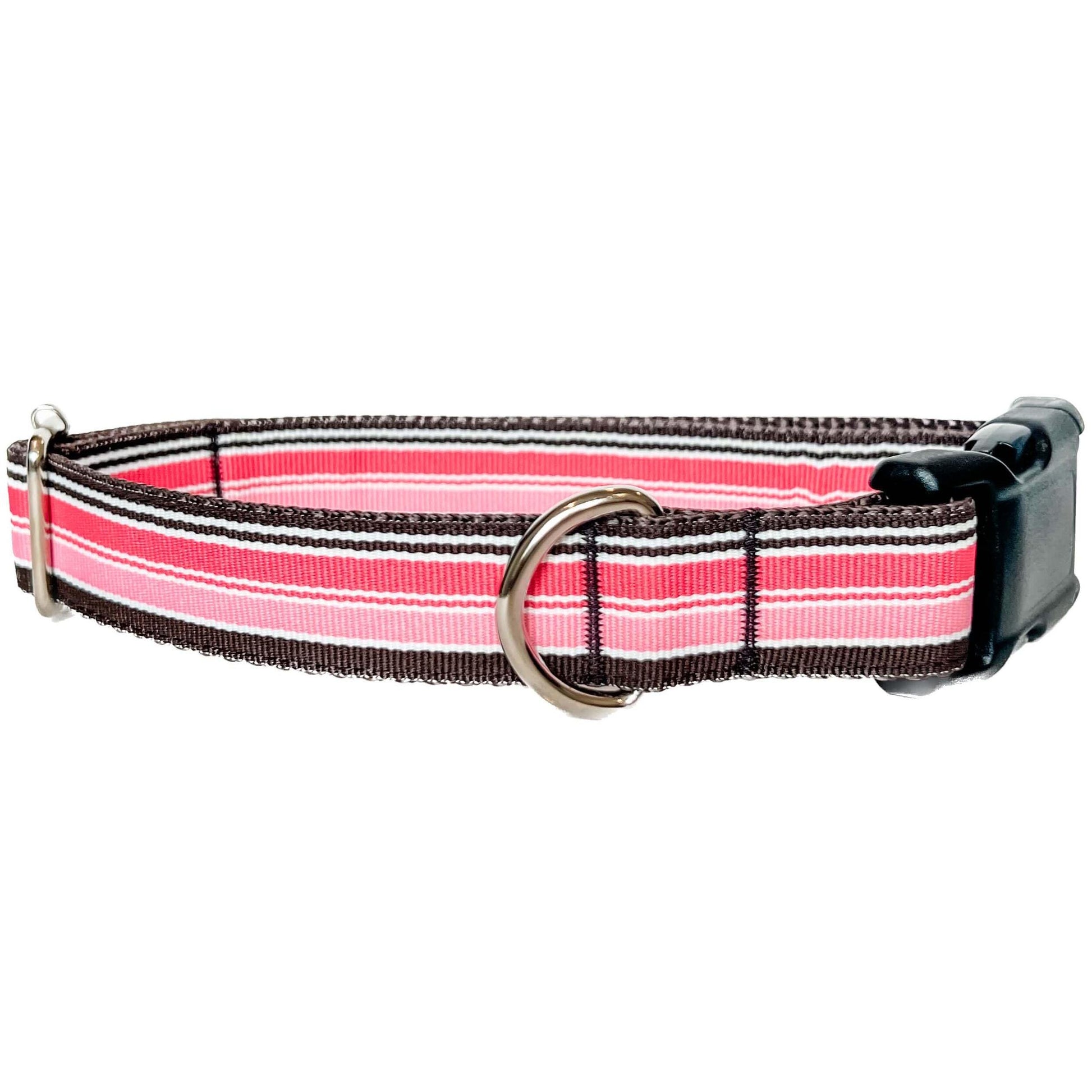 Pink, White and Brown Stripes Every Dog Collar