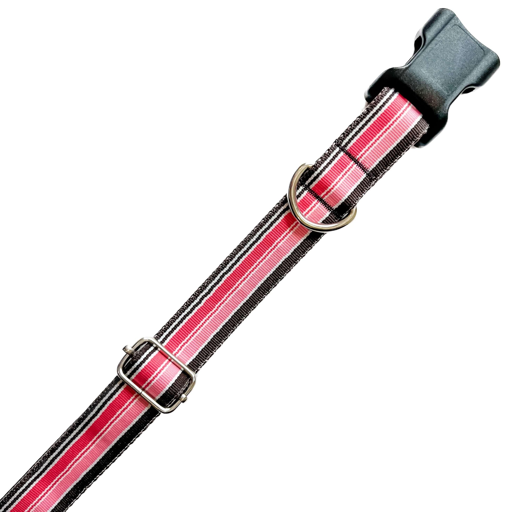 Pink, White and Brown Stripes Every Dog Collar