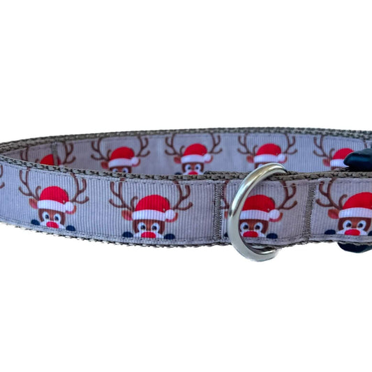 Holiday Peeking Reindeer Christmas Dog Collar