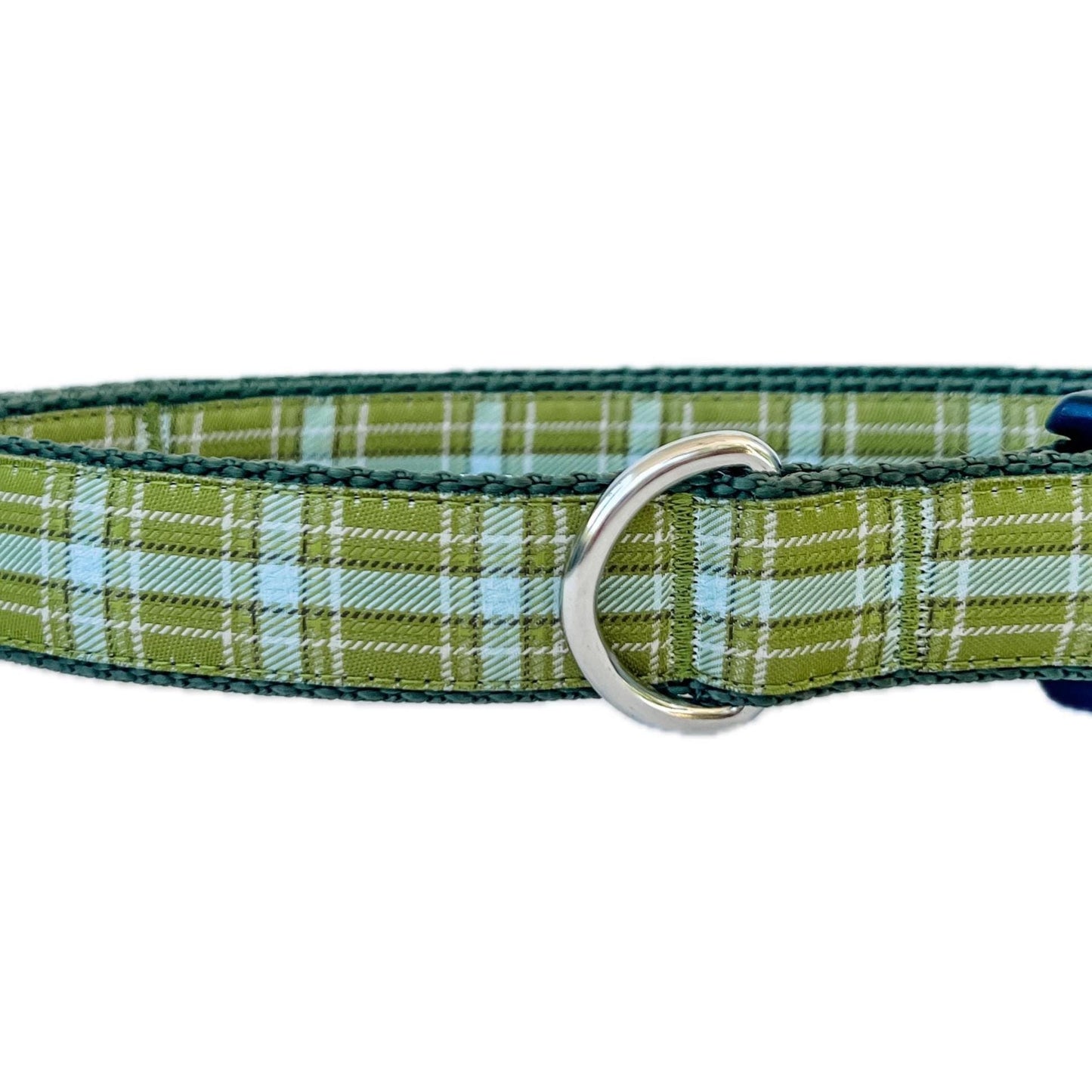 Fall Green and Blue Plaid Dog Collar